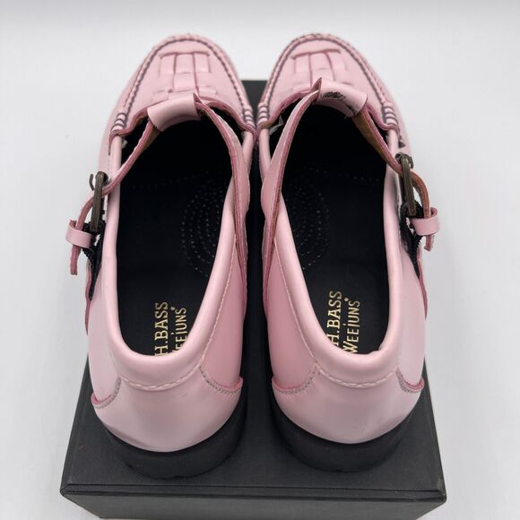 GH Bass Weejuns Fisherman Mary Jane Loafers Women's Size 6 M Pink Leather - Picture 8 of 10